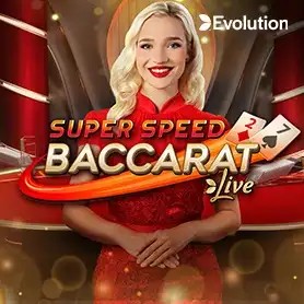 Super Speed Baccarat slot visual from Evolution available on wolfy.casino